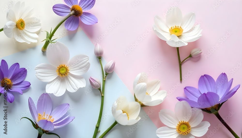 Fototapeta premium pink and white flowers background