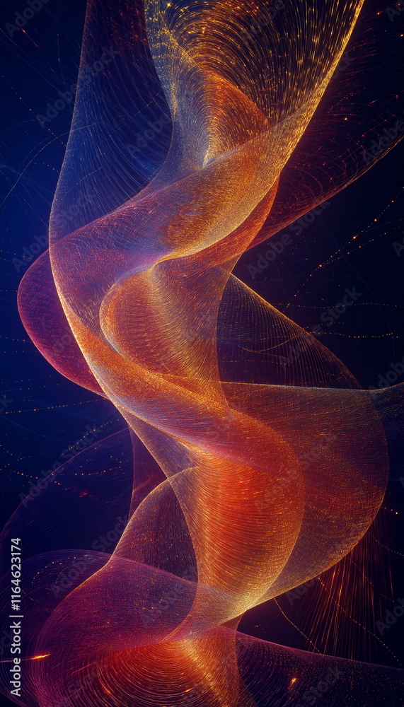 Fototapeta premium A gigantic tower of intersecting spirals rushing i_003