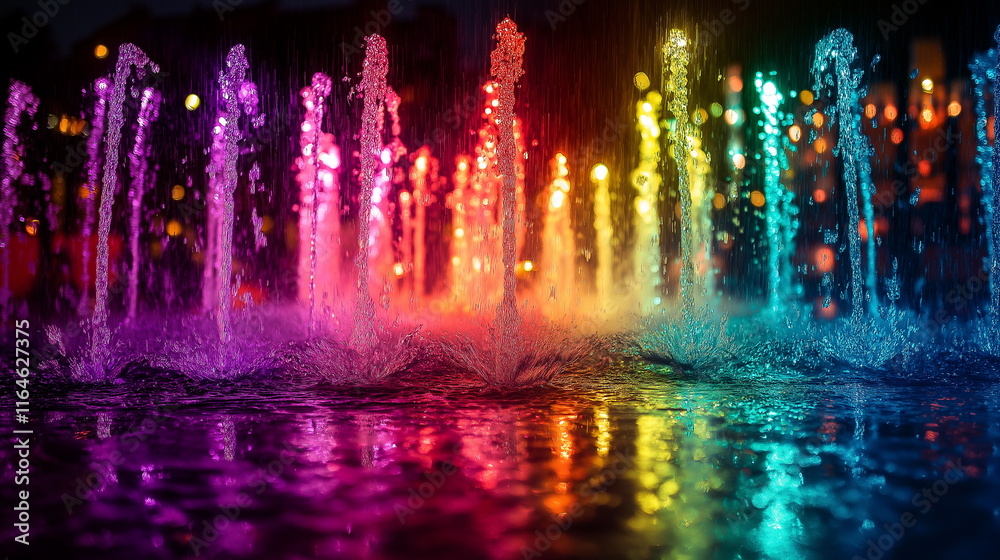 An abstract fountain of joy bright streams of mult_005