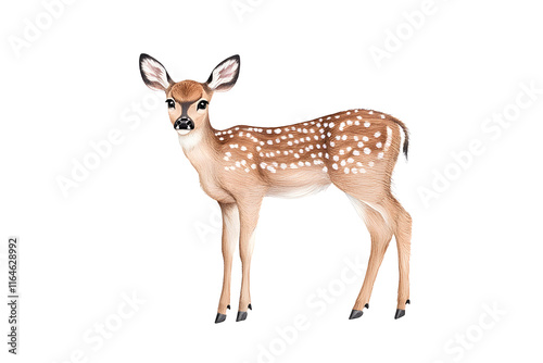 Deer silhouette watercolor style wildlife simple drawing animal isolated on white background photo