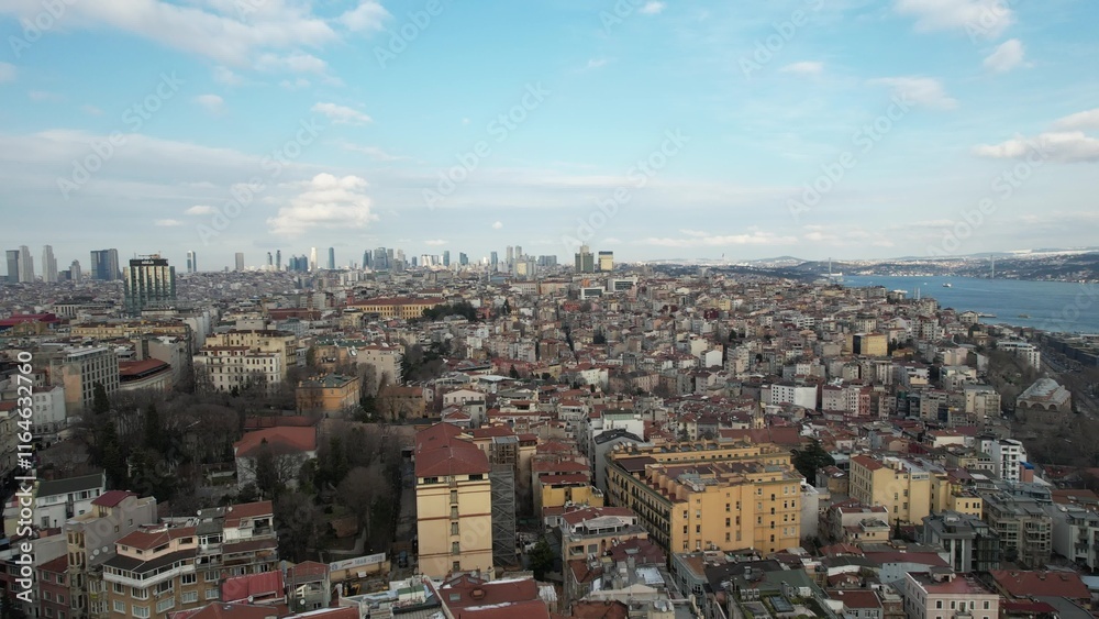 Naklejka premium Aerial Beyoglu Istanbul