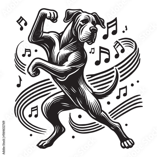 Great Dane dog dancing Design Svg