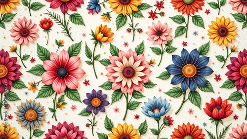 Vibrant floral tapestry showcasing intricate design and rich colors
