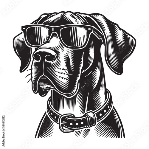 Great Dane dog Wearing Sunglasses Design Svg