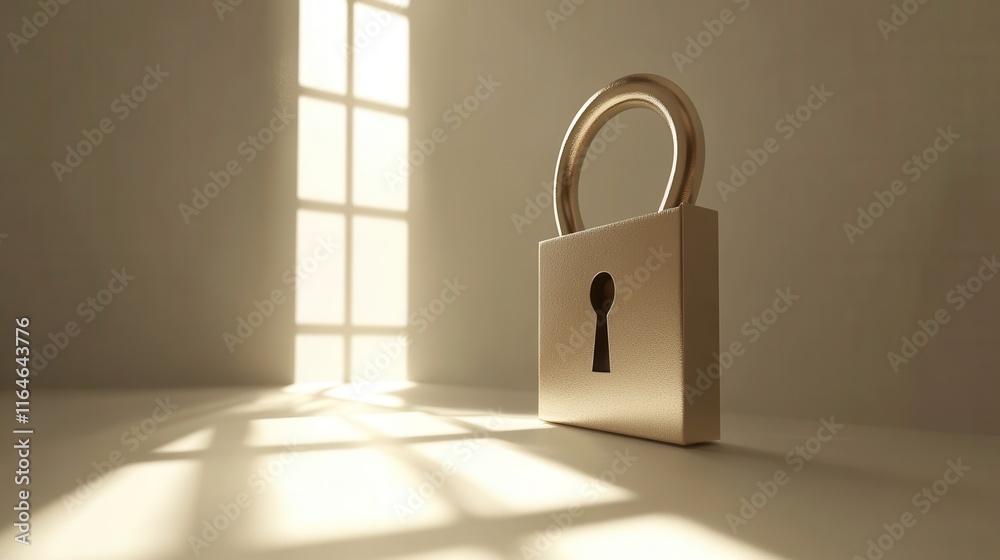 Fototapeta premium 3D Soft Light Lock with Clean Background