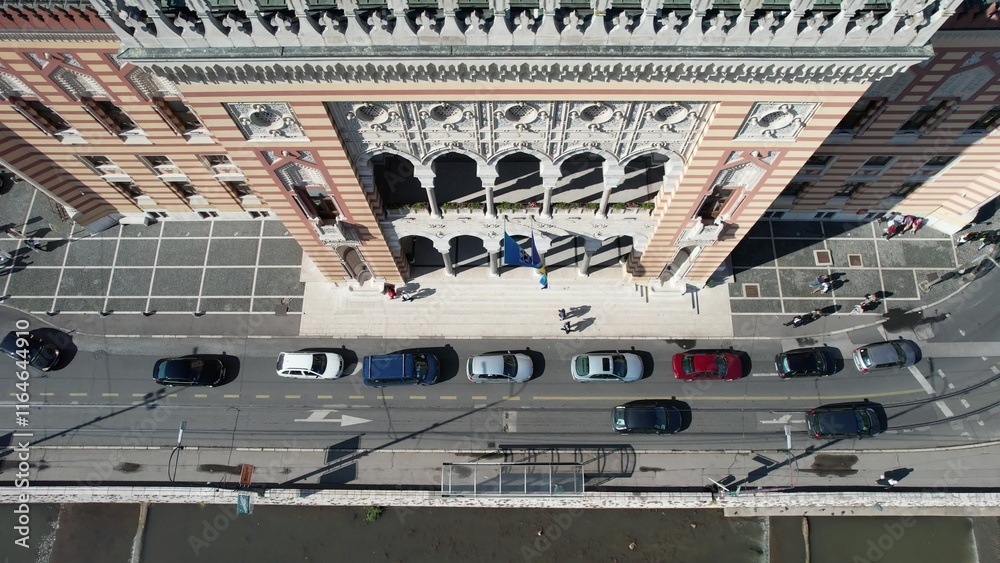 Fototapeta premium Aerial Sarajevo City Hall