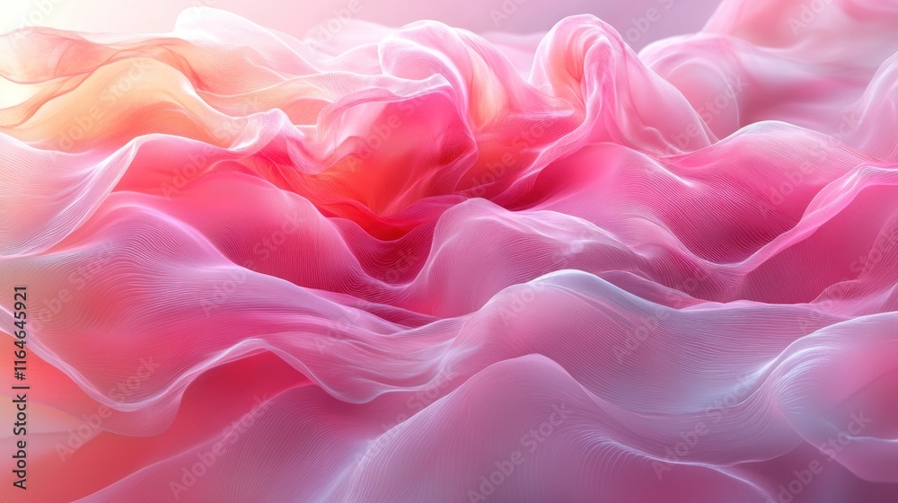 Fototapeta premium Abstract pink and orange fabric waves.