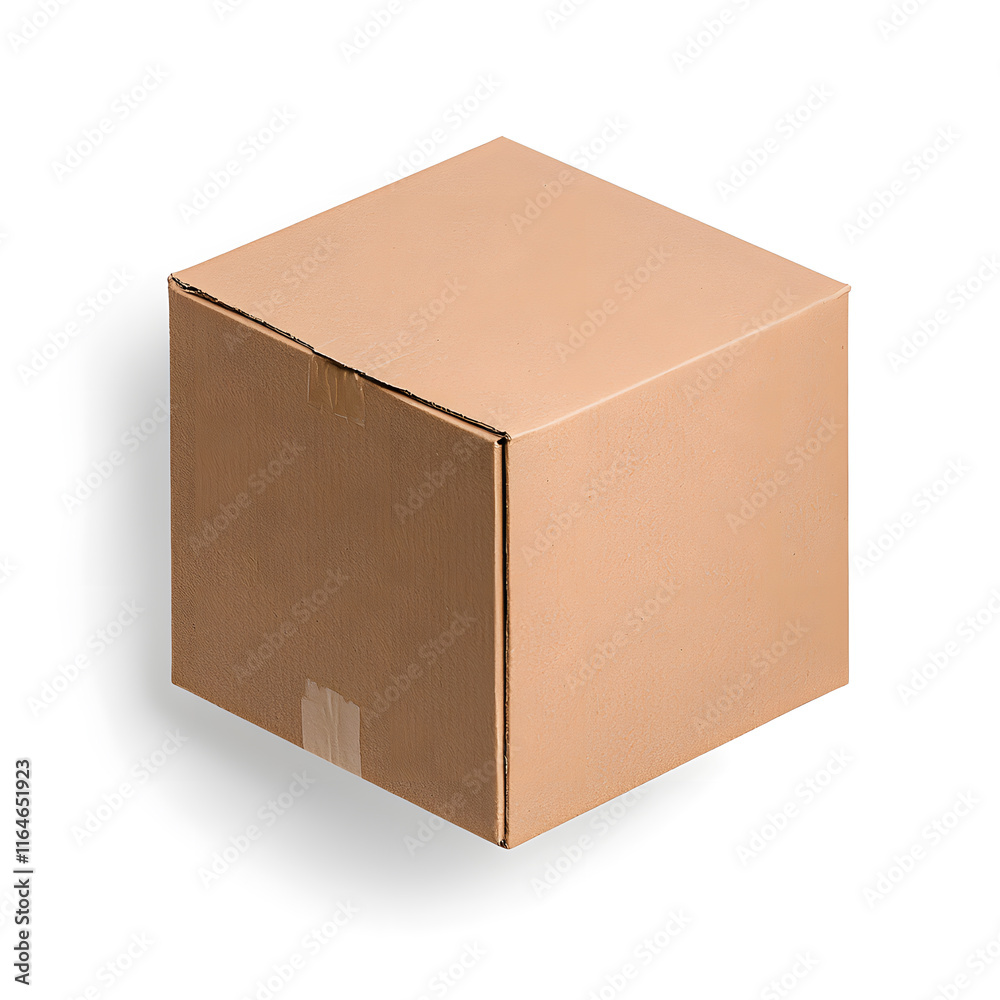 Parcel brown cardboard box pack mock up isolated on white Parcel brown cardboard box pack mock up isolated on white