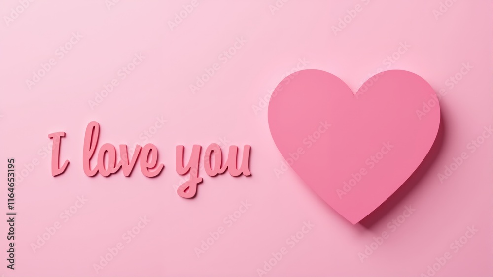 Heartfelt expression with pink decorations for a romantic celebration or event Heartfelt expression with pink decorations for a romantic celebration or event