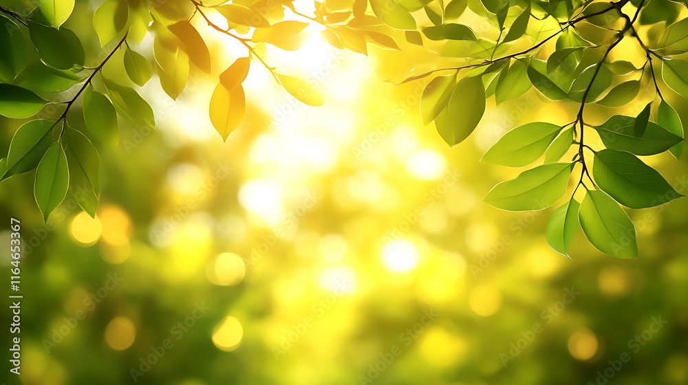 Sunlight Illuminates Lush Green Leaves In A Forest Sunlight Illuminates Lush Green Leaves In A Forest