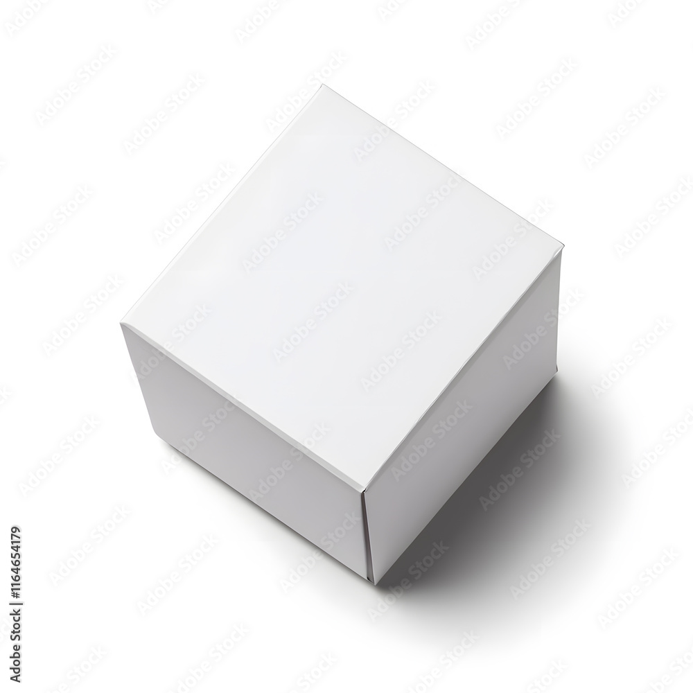 White cubic parcel box mock up, isolated on white background White cubic parcel box mock up, isolated on white background