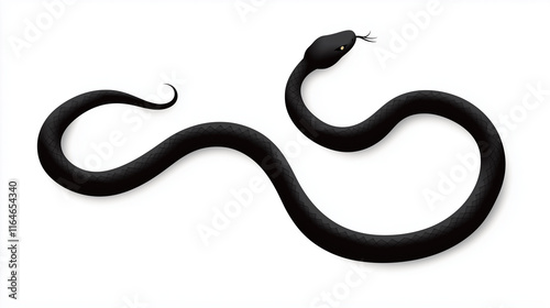 Black snake silhouette isolated on a white background