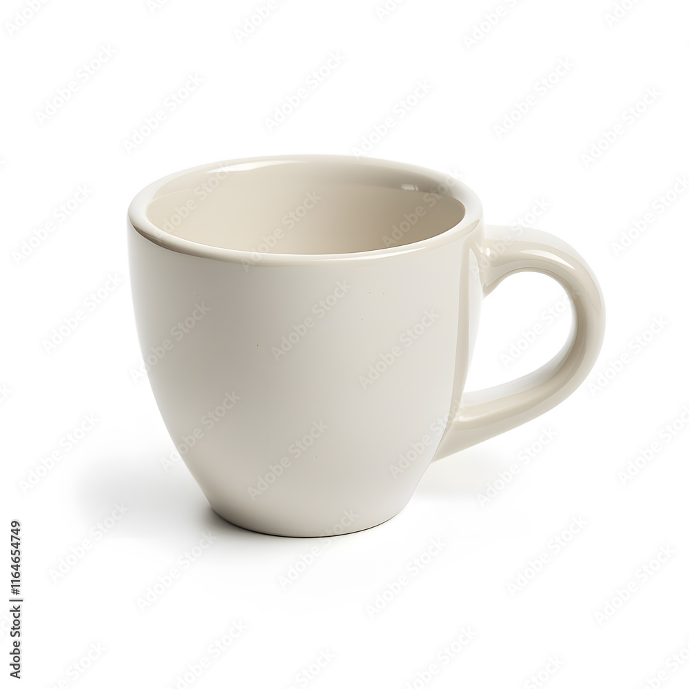 Side view empty cup for tea or coffee mock up isolated on white background Side view empty cup for tea or coffee mock up isolated on white background