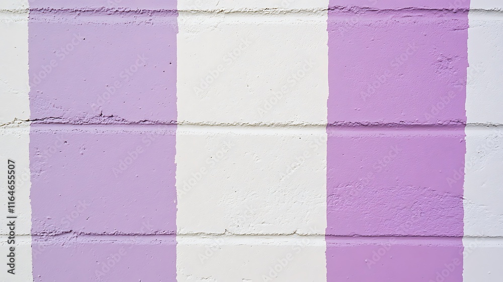 Fototapeta premium Painted Brick Wall With Vertical Lilac Stripes