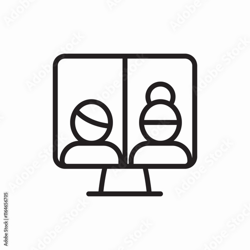 Business meeting video conference call icon vector sign
