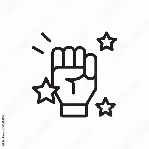 Success motivation achievement power fist icon vector sign
