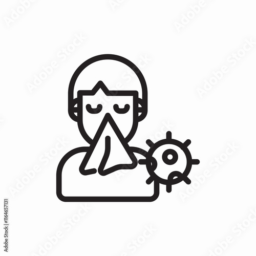 runny nose bacteria illness patient icon vector sign