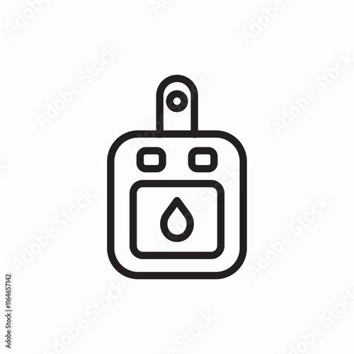 Medical blood testing analysis device icon vector sign
