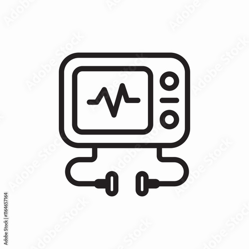 Medical monitoring vital signs screen icon vector sign
