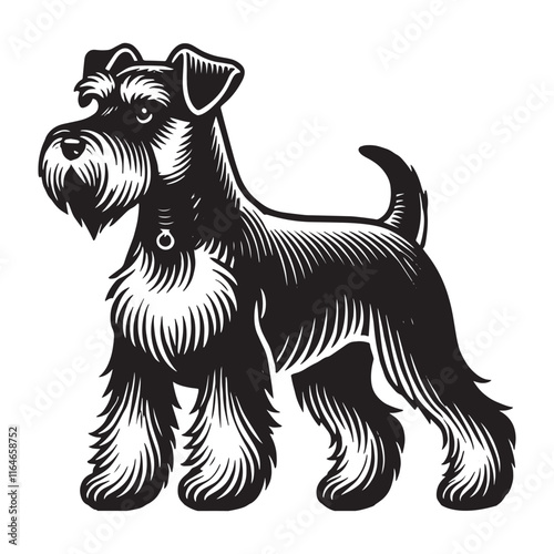 Miniature Schnauzer Dog standing Design Svg