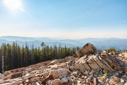 Rocky Butte In Mountainous Forest photo