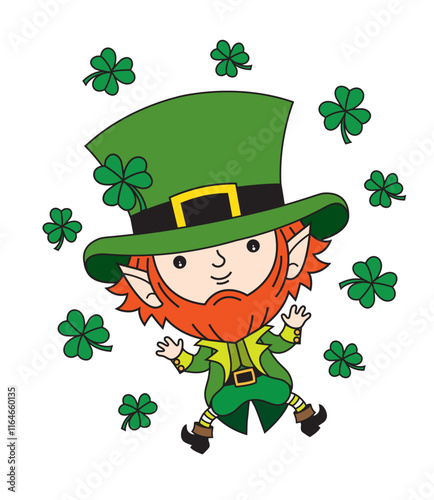 Cute cartoon illustration of a leprechaun
