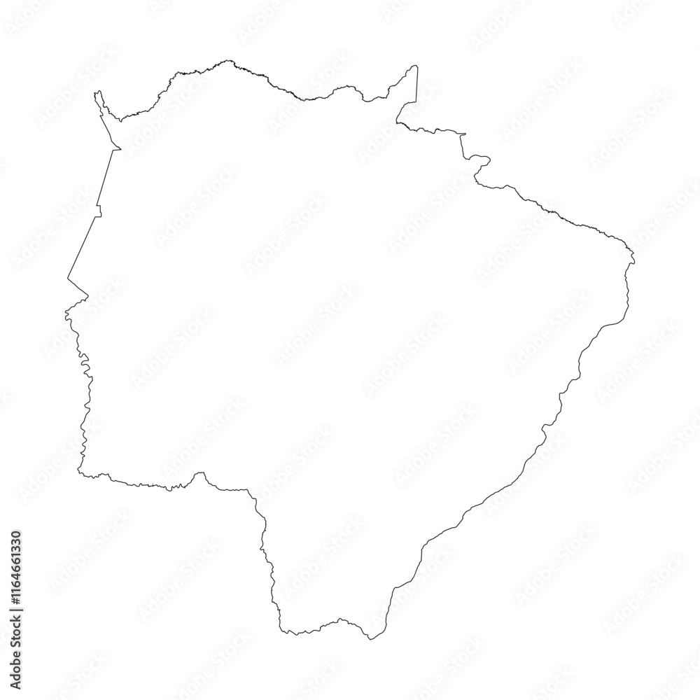 Mato Grosso do Sul state blank outline map Mato Grosso do Sul state blank outline map