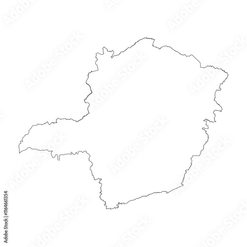 Minas Gerais state blank outline map