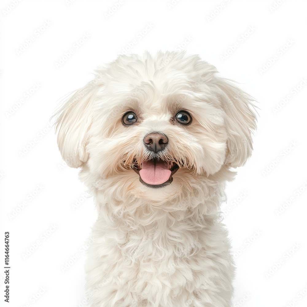 Adorable white Bichon Frise with fluffy fur and a joyful expression, perfect for pet-related projects or social media. Adorable white Bichon Frise with fluffy fur and a joyful expression, perfect for pet-related projects or social media.