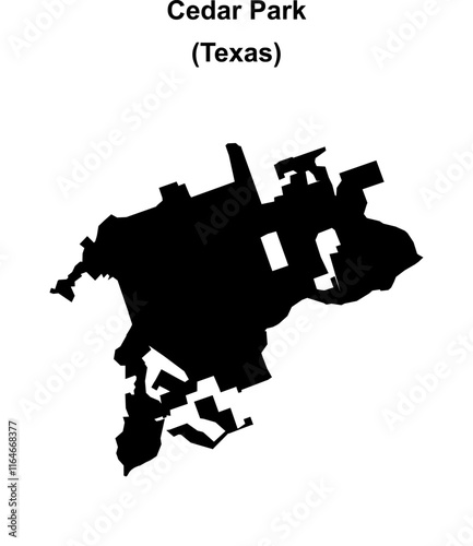 Cedar Park (Texas) blank outline map