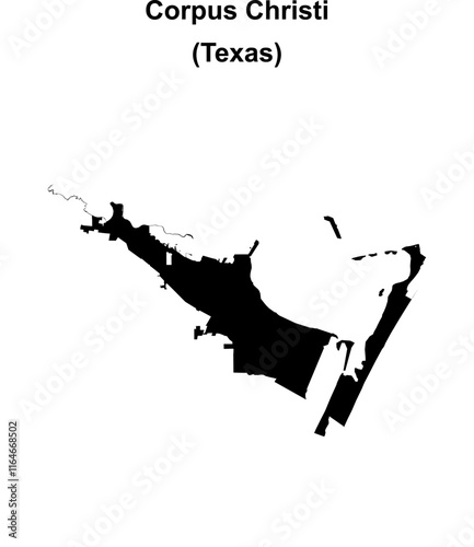 Corpus Christi (Texas) blank outline map
