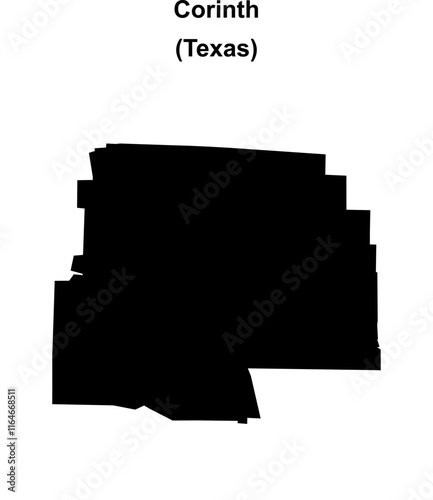 Corinth (Texas) blank outline map