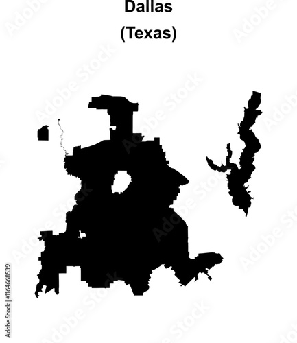 Dallas (Texas) blank outline map