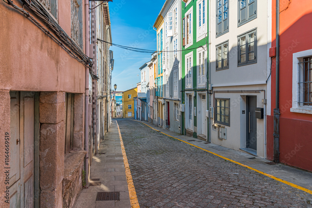 Colorful streets in the old town of Ribadeo, Spain Colorful streets in the old town of Ribadeo, Spain