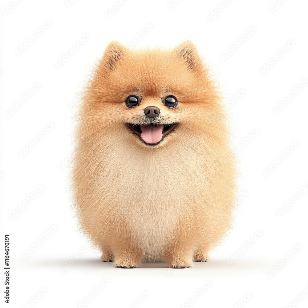 A cheerful and fluffy Pomeranian dog with a bright smile, exuding warmth and playfulness. A cheerful and fluffy Pomeranian dog with a bright smile, exuding warmth and playfulness.
