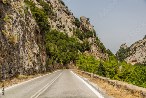 Road 82 near Langada pass on Peloponnese peninsula, Greece photo