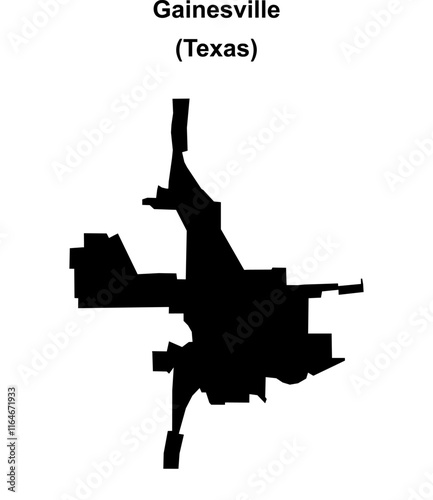 Gainesville (Texas) blank outline map