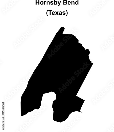 Hornsby Bend (Texas) blank outline map