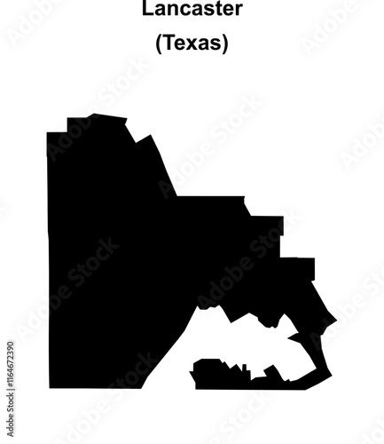 Lancaster (Texas) blank outline map