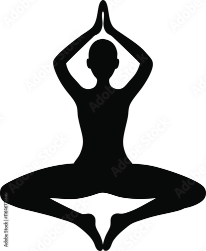 silhouette of yoga person