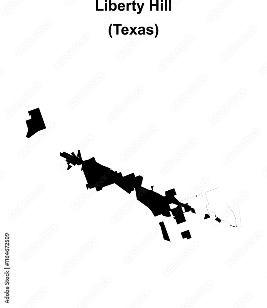 Liberty Hill (Texas) blank outline map Liberty Hill (Texas) blank outline map