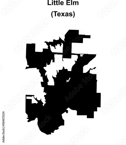 Little Elm (Texas) blank outline map