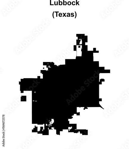 Lubbock (Texas) blank outline map