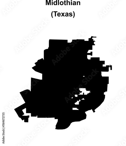 Midlothian (Texas) blank outline map photo