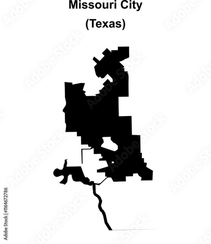 Missouri City (Texas) blank outline map