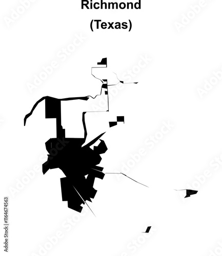 Richmond (Texas) blank outline map