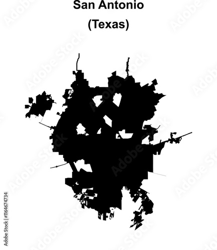 San Antonio (Texas) blank outline map