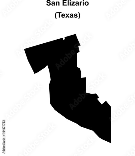 San Elizario (Texas) blank outline map