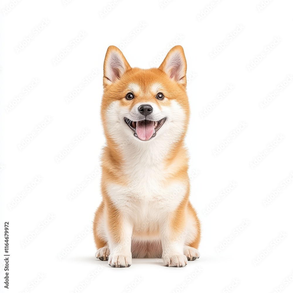 A cheerful Akita sitting with a welcoming expression, showcasing its playful personality and beautiful fur. A cheerful Akita sitting with a welcoming expression, showcasing its playful personality and beautiful fur.