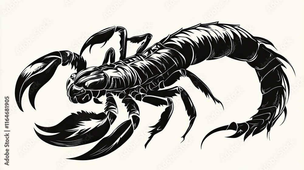Stylized Black Scorpion Art Design Illustration Stylized Black Scorpion Art Design Illustration
